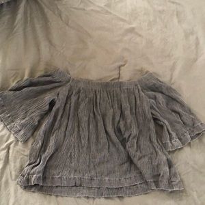 Gray off the shoulder crop top size XS